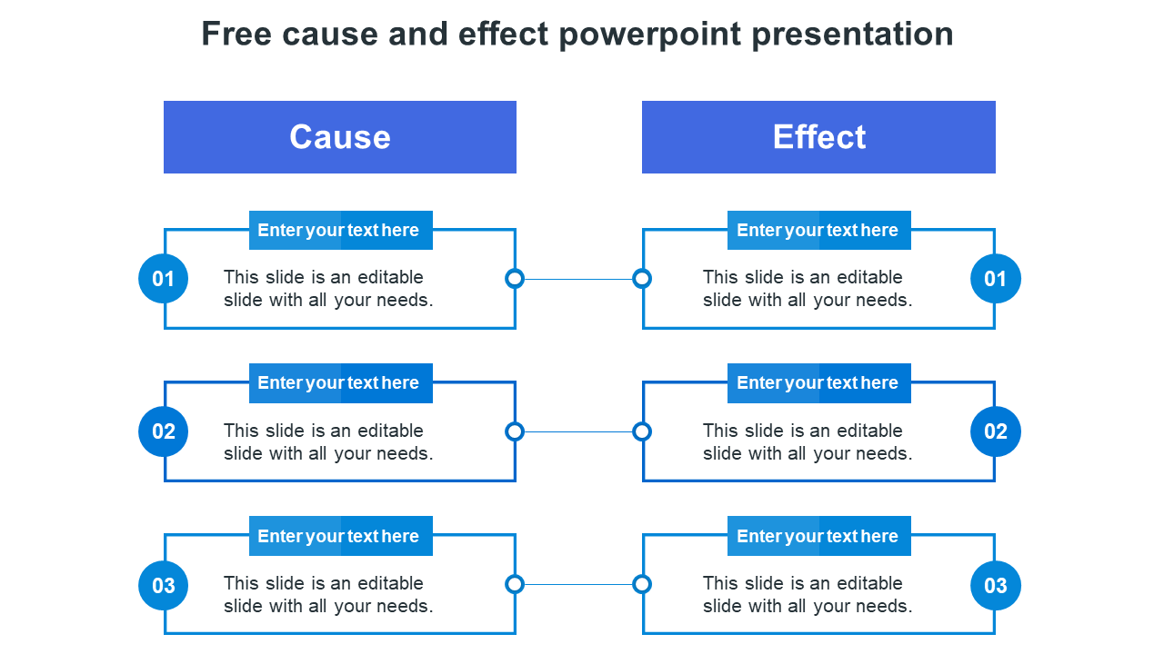 Free cause and effect powerpoint presentation-blue